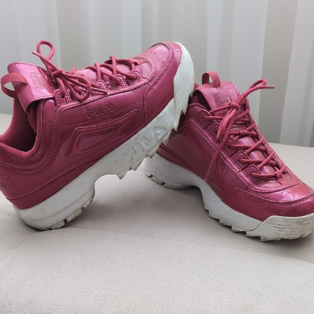 Fila Pink and White Sneakers with Cushioned Comfort